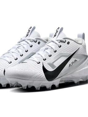 New Nike Men's Alpha Menace 4 Varsity Football Cleats FN0027-100 White/Black